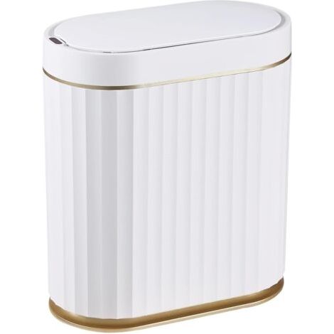 Kleiner automatischer Badezimmer-Mülleimer mit Deckel, schlanker, intelligenter 2-Gallonen-Kunststoff-Mülleimer (10 Liter), schmaler Sensor-Mülleimer