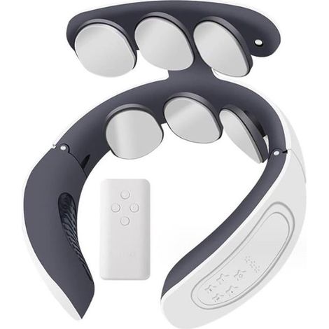 Masajeador de cuello eléctrico por impulsos,para mujeres y hombres,masajea todo el cuerpo y se puede operar con un control remoto,blanco