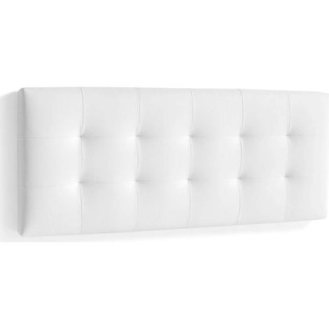 Cabecero Mila para colchón de 135/140cm tapizado en blanco, 150cm(ancho) 60cm(alto) 9cm(fondo) (1/3)