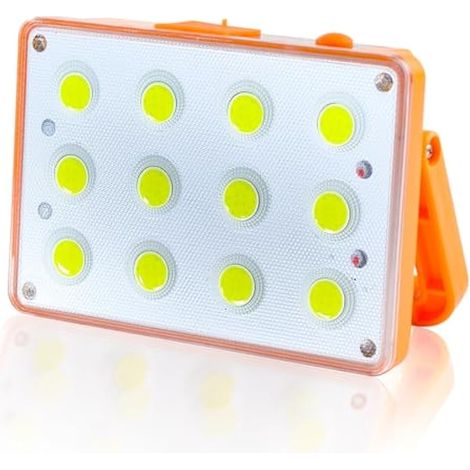 Projecteur LED Rechargeable, Projecteur LED Chantier Portable Solaire, 4 Modes 6000mAh avec Panneau Solaire, Lampe de Travail IP42 Étanche Pour Camping Chantier jardin Garage Urgence Atelier Pêche (1/5)