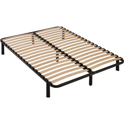 Sommier à lattes démontable + pieds 140x190 - 36 lattes bois - Fabrication française (1/5)