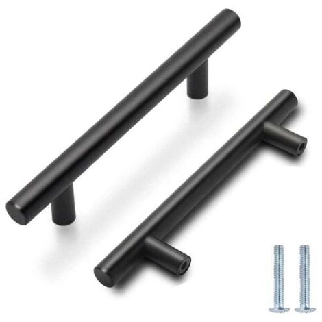 Pair 10 Stück T-förmige Türgriffe für Küchenschränke, Edelstahl – 96 mm Lochabstand
