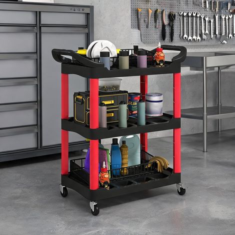 Boîte à outils coloris noir rouge en plastique 83 x 43 x 97 cm (1/5)