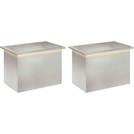 Garden Planter with LED 2 pcs Silver 40 x 60 x 40 cm vidaXL