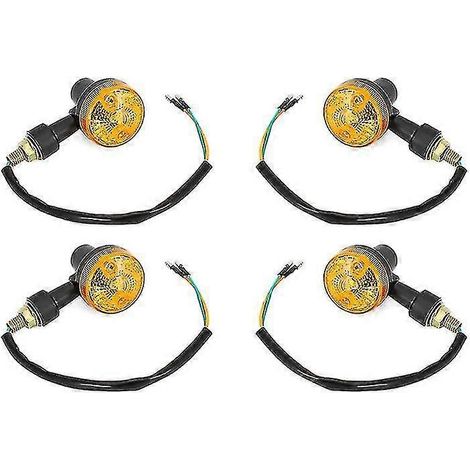 4 clignotants LED 12 V ambre pour moto