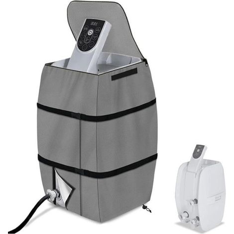 Housse de Chauffage pour Spa, 42 x 38 x 54 cm, étanche, abri pour Spa, auvent Pliable et réglable avec Cordon de Serrage et Boucle, Housse de Spa Portable avec Sangle de poignée(Gris) (1/5)