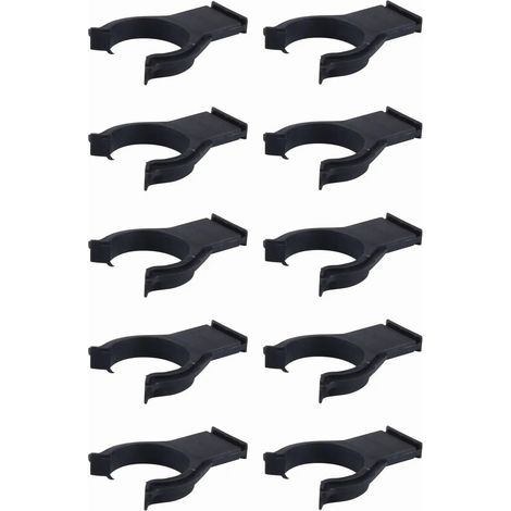 cyclingcolors 10x Gancio per battiscopa zoccolo cucina universale clip piedini zoccalatura plastica zoccolino, Ø 34mm nero (1/2)