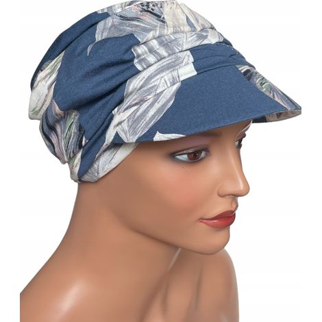 Turban Marika tendance avec visière, bonnet froissé en viscose 259 pour femme (1/5)