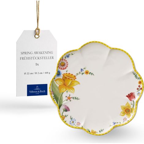 assiette à dessert au décor floral (1/5)