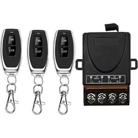 Interruptor de relé de control remoto inalámbrico AC 220V 30A 1CH 433MHz con receptor RF + transmisor de encendido/apagado