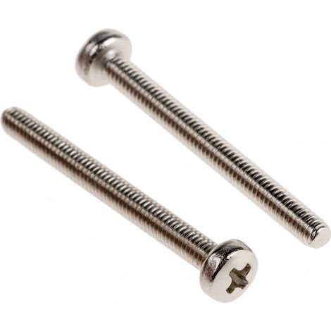 Vis à métaux RS PRO M2.5 à tête Cylindrique Pozidriv en Laiton, 25mm ( Prix pour Sachet de 100 )