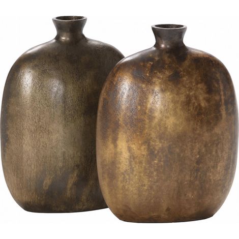 Vase en métal laiton vieilli au charme sculptural - laiton vieilli (1/5)