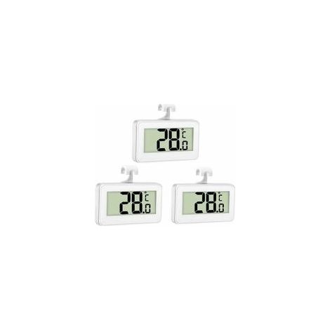 3X Thermomètre de Réfrigérateur Thermomètre Numérique Congélateur Thermomètre Refrigerateur Chambre Thermomètre Congélateur Imperméable avec Écran LCD avec Crochet pour Lecture de Température