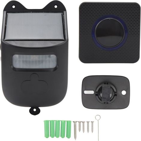 Allarme d'ingresso wireless solare, sensore di porta a infrarossi, allarme per porta con display digitale, 1 ricevitore e 1 rilevatore di movimento (1/5)
