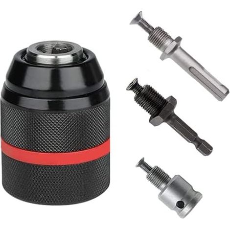 Schnellspannbohrfutter 1.5-13mm, 1/2" x 20UNF Bohrfutter Adapter Bohrfutter Sechskant Schaft mit SDS-Adapterzubehör, 1/4 HEX, Schlüsselloses Schnellspannfutter, Bohrfutter für Schlagschrauber