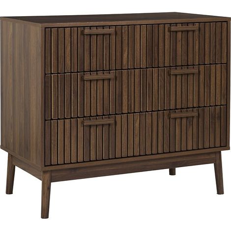 Commode 3 Tiroirs "Klaus" 90cm Marron Foncé