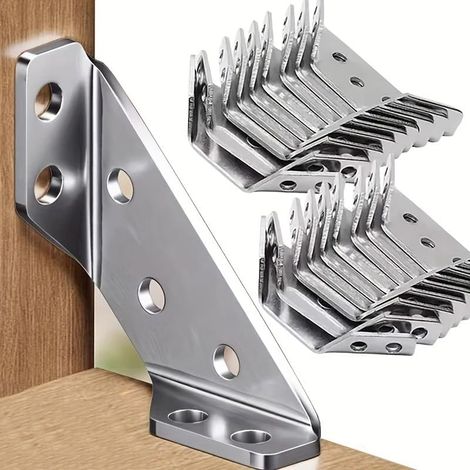 Lot de 10 équerres triangulaires pour meubles - Connecteur d'angle universel épais (1/5)