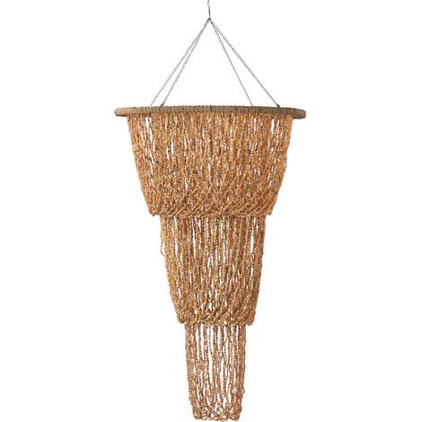 Beige Muschel-Deckenleuchte 60x60x130 cm (1/5)
