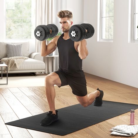 Noir - Ensemble d’haltères de salle de sport de 30 kg (8x2, 5 kg, 4x1, 5 kg) avec prise antidérapante, 5 cm (1/4)