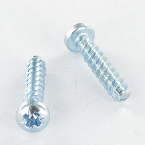 Vis pvc Tête cylindrique bombée TCB Pozi 2 4X12 Filet 30DEGRES Acier zingué blanc-1 pièce (1/4)