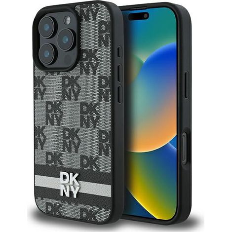 iPhone 16 Pro dkny Hartschalenetui mit Karomuster, Schwarz (1/5)