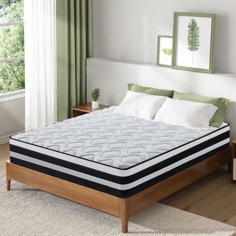 Matelas 160x200 cm Premium - Ép 26 cm, Hybride - Ressorts Ensachés + Mousse mémoire de Forme, 7 Zones (1/5)