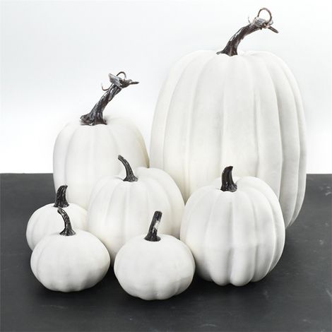 Set mit 7 realistischen künstlichen Kürbissen für Tischdekoration, Zuhause, Thanksgiving-Partys und Halloween (1/5)