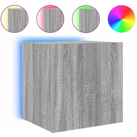 Maison Exclusive - TV-Wandschrank mit LED-Leuchten Grau Sonoma 40 (1/5)