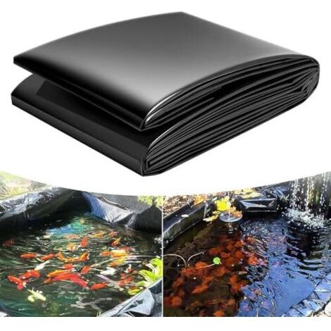 Couverture de bassin 3x4m, couverture de bassin extérieur (0,2 mm d'épaisseur), couverture de bassin de jardin. Compatible avec les bassins d'ornement, les bassins à poissons et les cascades. (1/5)