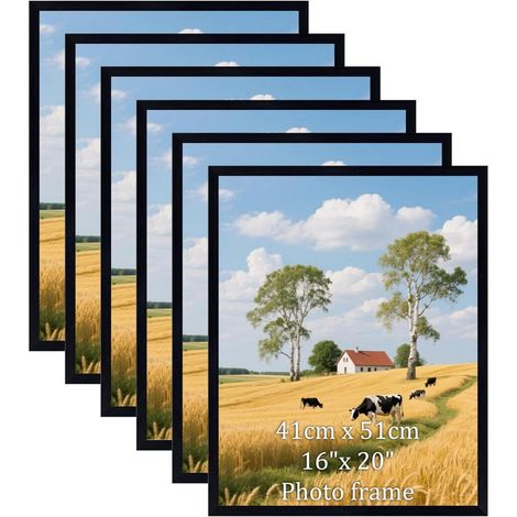 Posterrahmen 6er Set Wandbilderrahmen Bilder Gemälde 40x50cm Schwarz (1/5)