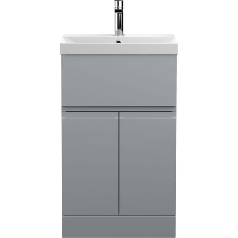 Hudson Reed Urban Floor Standing Vanity Unit with Basin 3 Satin Grey - 500mm Wide (1/5)