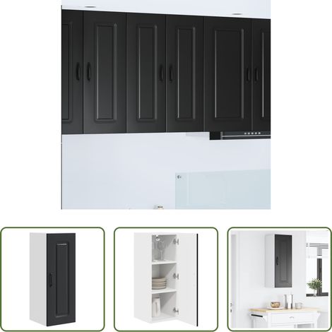 Küchenwandschrank - Küchenschrank Kalmar Schwarz 30 x 31 x 80 cm Holzwerkstoff (1/5)