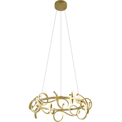 QAZQA Design-Pendelleuchte Gold Rund 3-Stufen-Dimmbar -