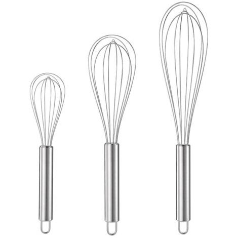 Ensemble de fouets en acier inoxydable (20, 25 et 30 cm) pour la cuisine, le fouettage et le mélange (lot de 3) (1/5)