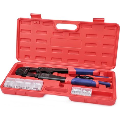 Kit d'outils de sertissage de câble métallique avec pince à câble métallique, pince à sertir avec coupe-câble métallique et manchons en aluminium 3/64", 1/16", 5/64", 3/32", 7/64" 1/8", pour (1/5)