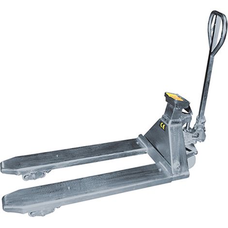 Palettenhubwagen mit Waage aus verzinktem Stahl - Tragfähigkeit 2000kg - Gabeln standards 1150x555mm - Hohe Präzision - PTG20SC