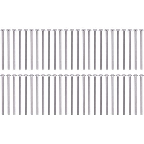 Lot de 50 vis à tête bombée M3x50mm en inox A2-70, boulons à six pans creux, visserie tête ronde, kit de fixation