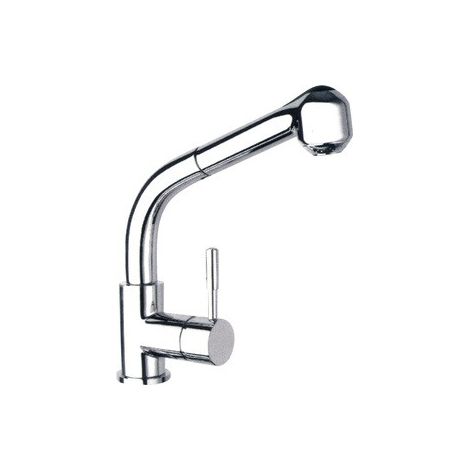 rubinetto Gemini per lavello miscelatore cromato canna alta + doccetta (1/2)