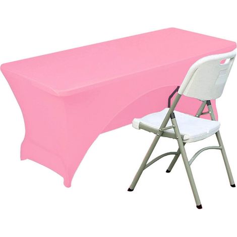 Spandex Tischdecke 153x74cm Rosa, knitterfrei, pflegeleicht, rechteckig
