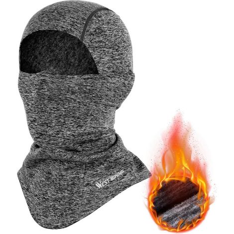 Sturmhaube Balaclava Herren Damen Winddicht Atmungsaktiv Thermo Fleece Grau (1/5)