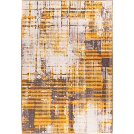 Tapis Tissé Doux à Poils Courts "Saphira" Jaune 80 x 150 cm (1/5)