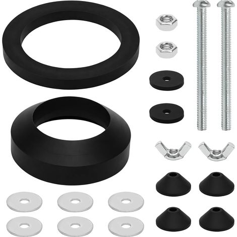 Kit de Fixation Réservoir Toilette, Vis de Réservoir de Toilettes M6 de Remplacement avec Joints en Caoutchouc, Joint Cuvette Reservoir pour Réparation de Fuites (1/5)