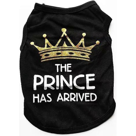 Costume pour chien, vêtements d'été en coton, gilet pour carlin et shih tzu - Taille L - Prince noir (1/5)
