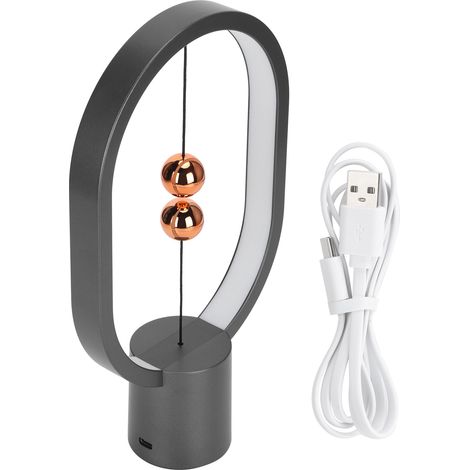 Lampe d'équilibre USB intelligente à absorption magnétique, interrupteur demi-air, lampe de bureau LED décorative (1/5)