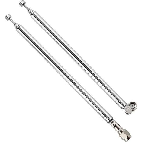 2 Pièces 75cm 7 Sections Antenne Télescopique, Antenne Télescopique Portable FM, Antennes Radio FM Télescopiques Portables, avec Connecteur Mâle SMA, pour TV Dab AM/FM Réception Stéréo (1/5)