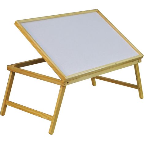 Plateau de lit pliant réglable en bois