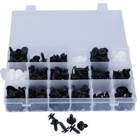 Ensemble de 415 clips auto en ABS pour carrosserie, rivets plastiques assortis 18 modèles en boîte (1/5)