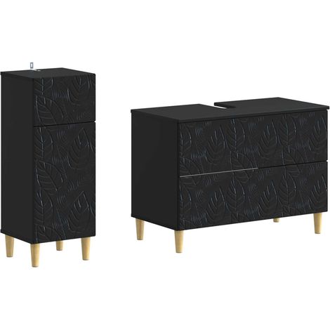 Maison Exclusive - Ensemble de 2 meubles de salle de bain DELFT Noir (1/5)