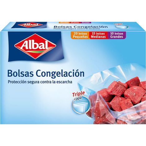 Sacs De Congelation Albal 3 Tailles 45 Unités (20pq+15 Med+10 Large) - Albal (1/2)