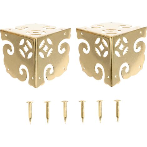 2 protège-coins décoratifs - cuivre/bois - style vintage (1/5)